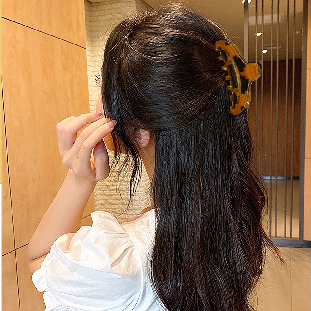 Fashion Acetate Leopard Print Hair Claws Large Hairpins Girl Hair