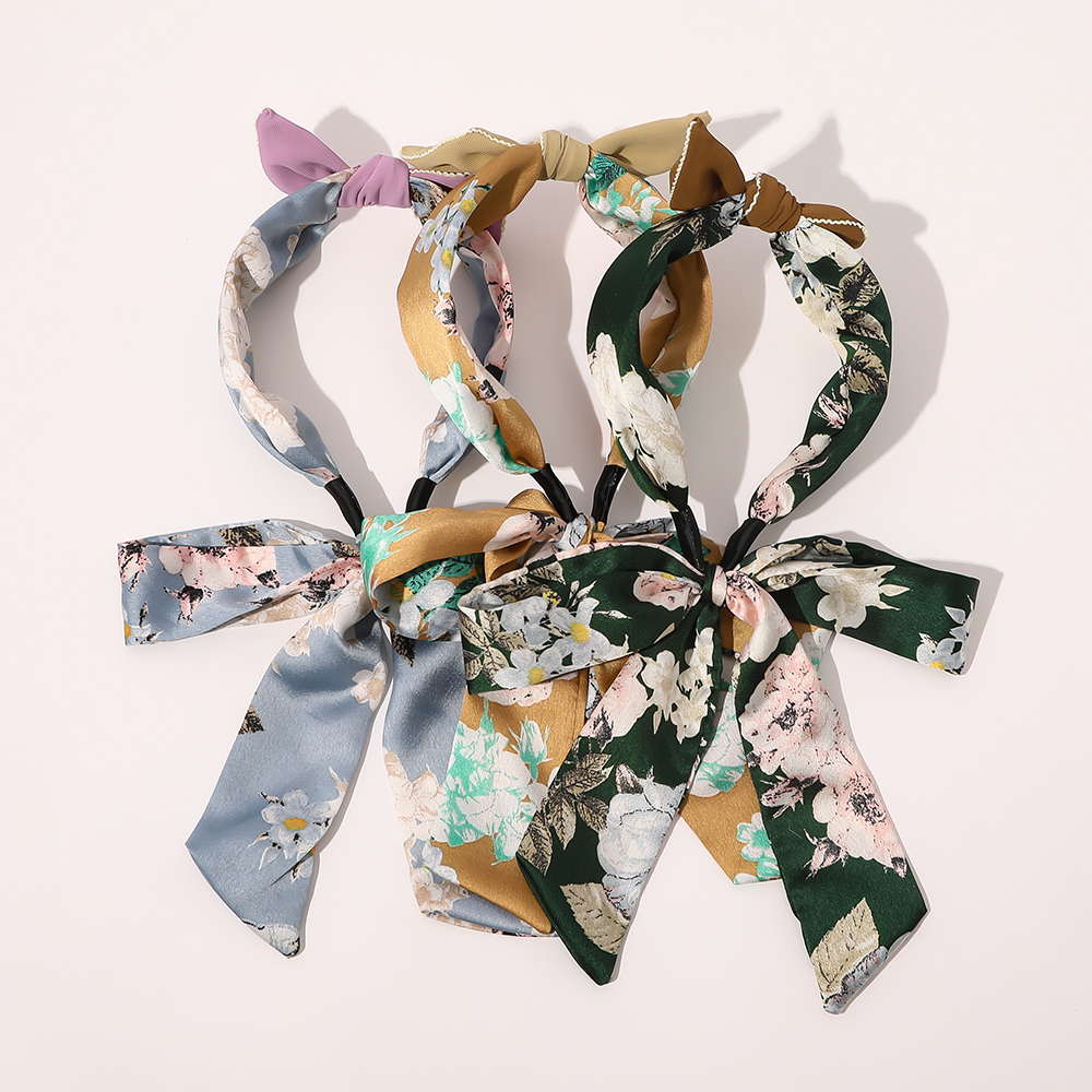 Scrunchies For Woman Girls Printed Floral Hair Ties  Ponytail 