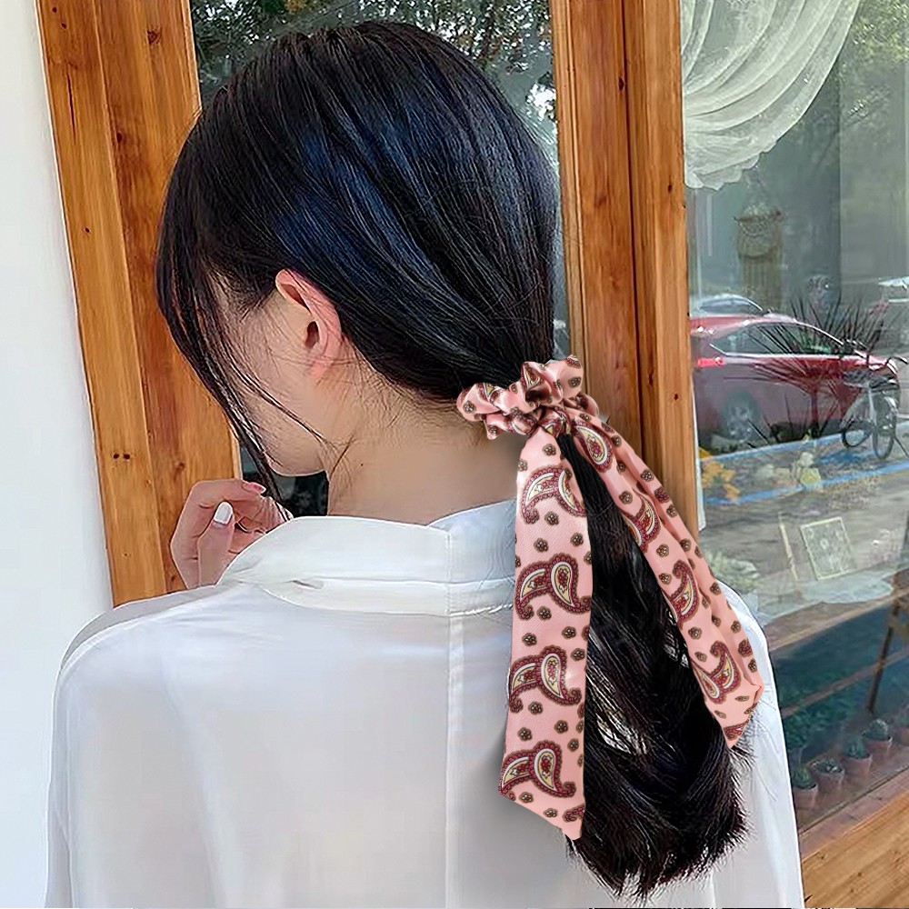 New Print Elastic Hair Bands for Women Girls Solid Color Scrunchies 