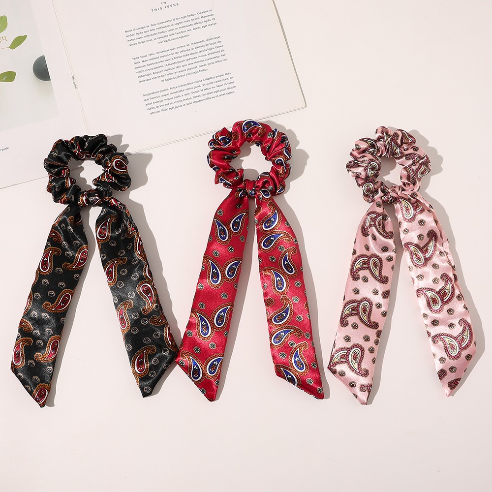 New Print Elastic Hair Bands for Women Girls Solid Color Scrunchies 