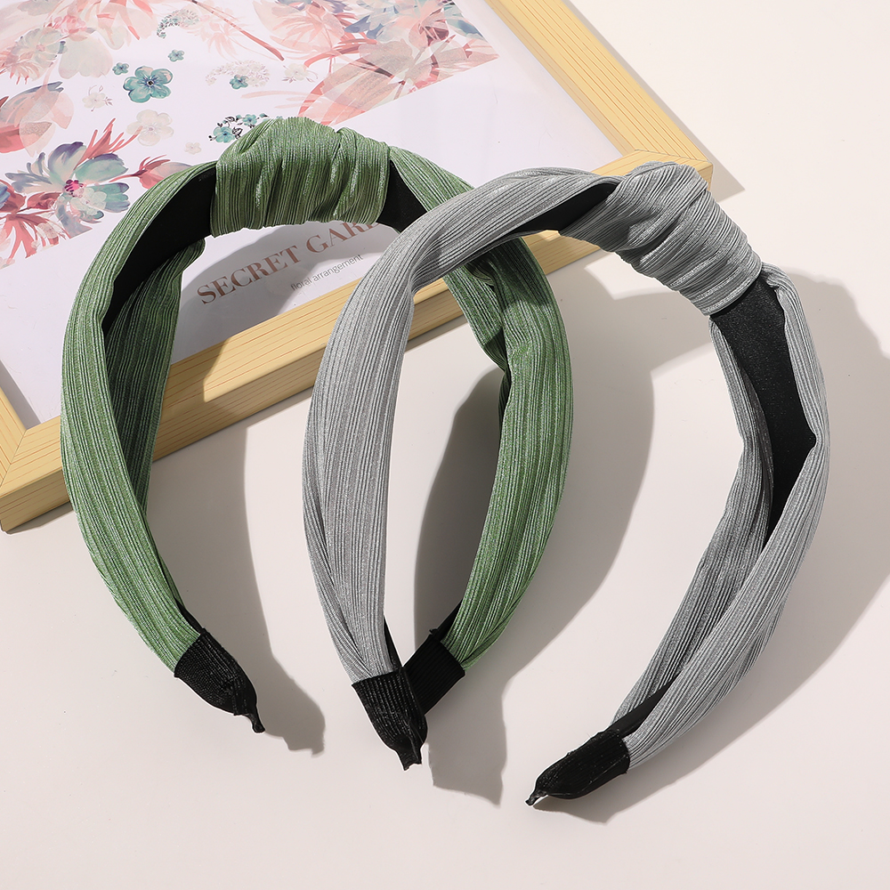 Wide-band Knotted Solid Color Hairband Fashion Simple Hairband