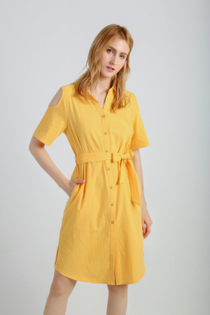 Women's Casual Cotton Summer Dress V Neck short Dress