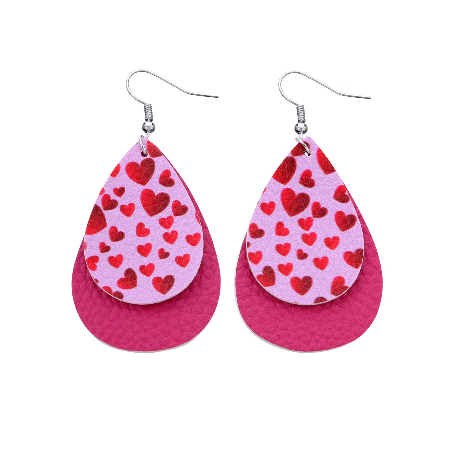 Glitter PU Leather drop Earrings for Women Dangle Earring Girl 