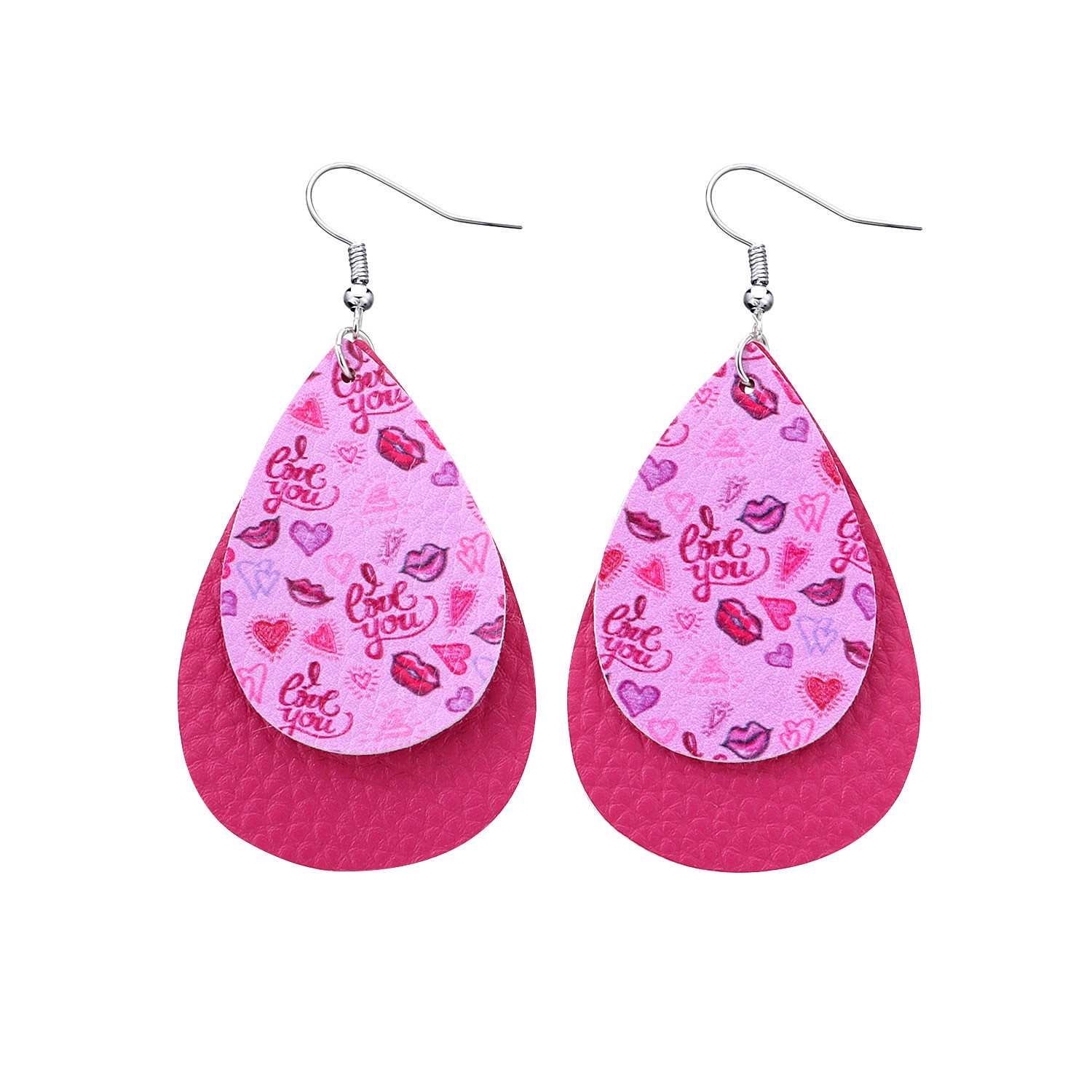 Glitter PU Leather drop Earrings for Women Dangle Earring Girl 