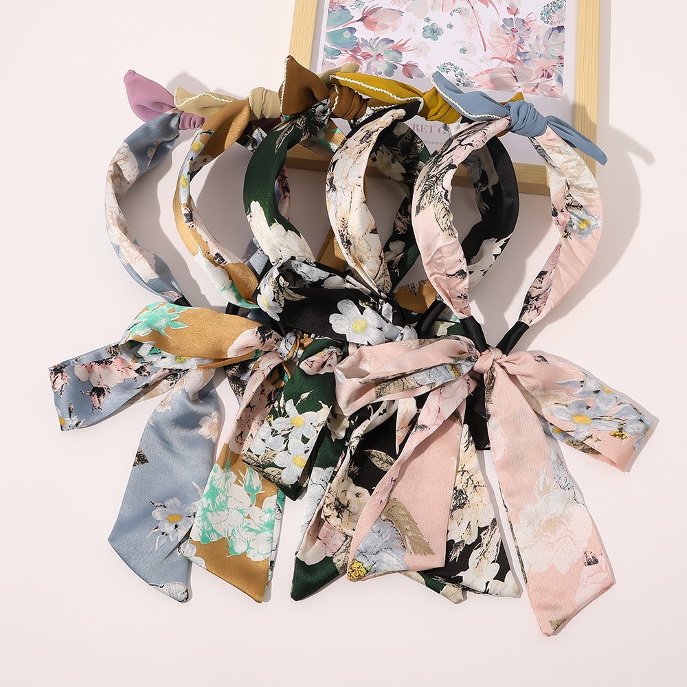 Scrunchies For Woman Girls Printed Floral Hair Ties  Ponytail 