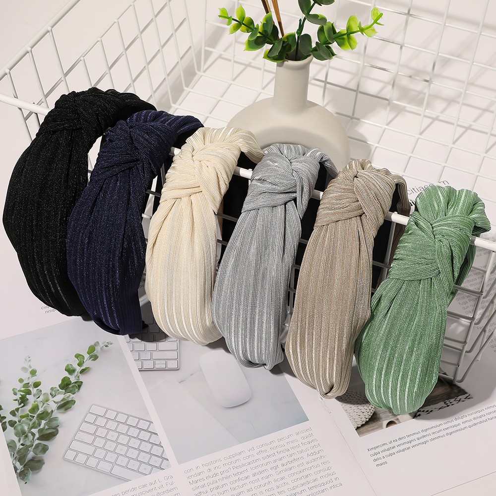 Wide-band Knotted Solid Color Hairband Fashion Simple Hairband