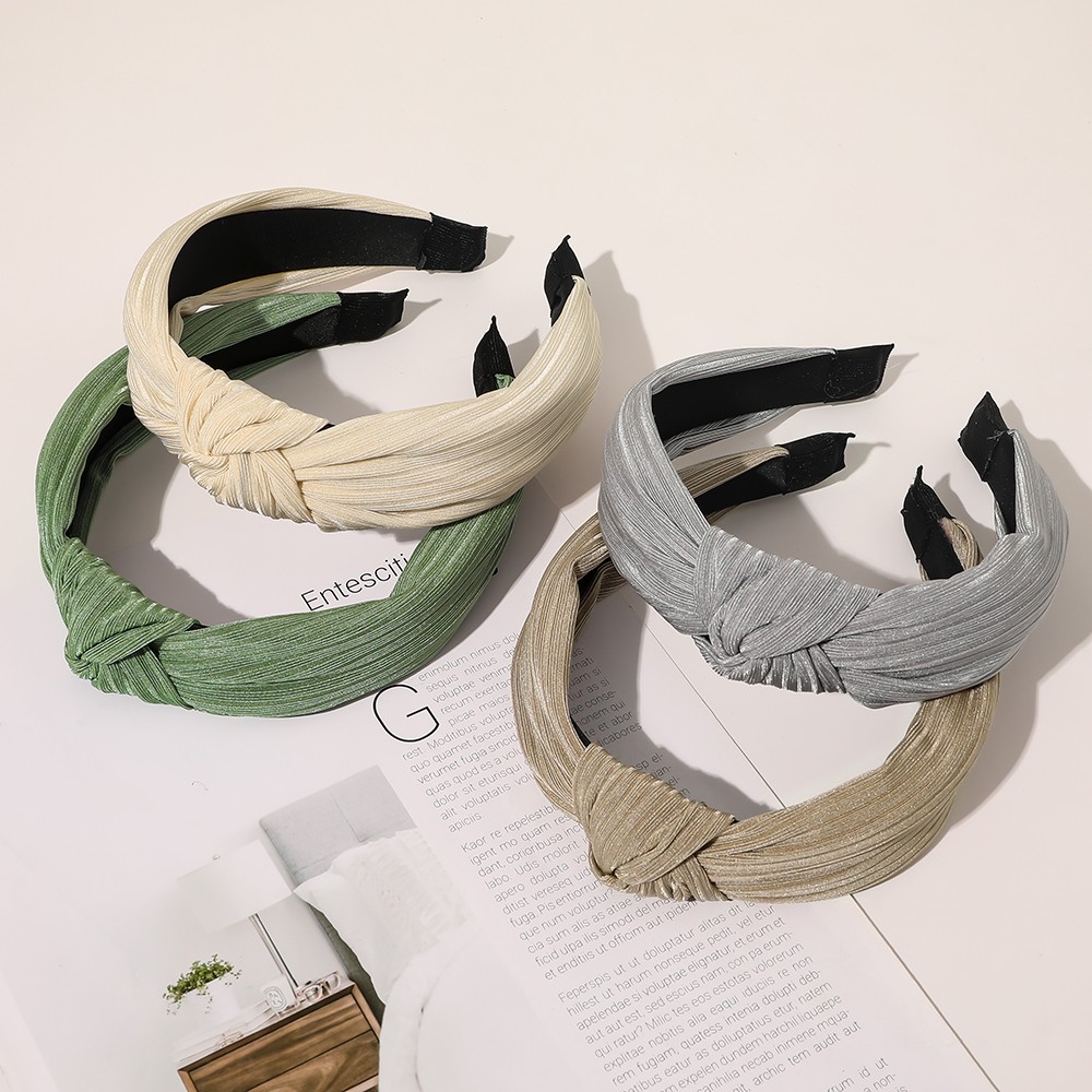 Wide-band Knotted Solid Color Hairband Fashion Simple Hairband