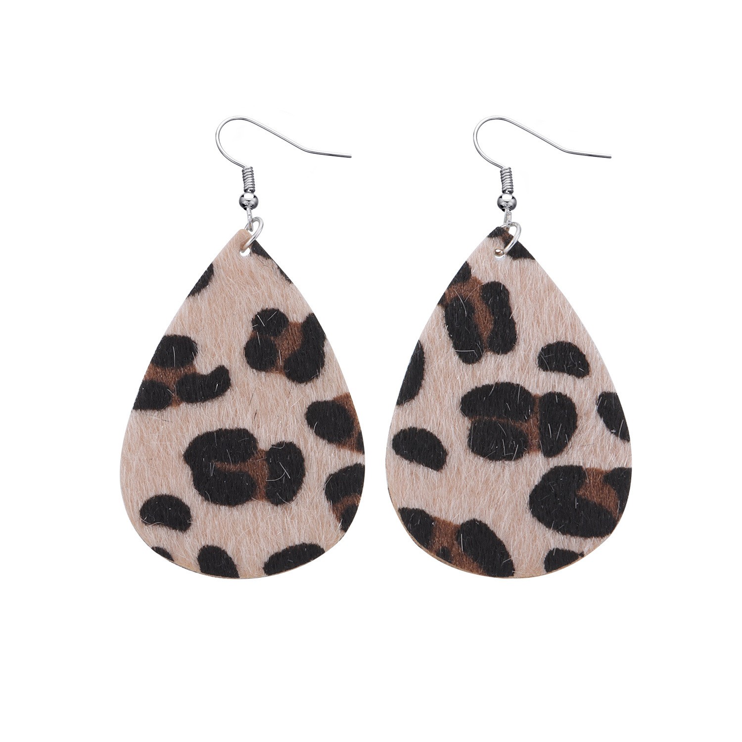 Women's Leather Earrings Retro Double-sided Drop Big Earrings 