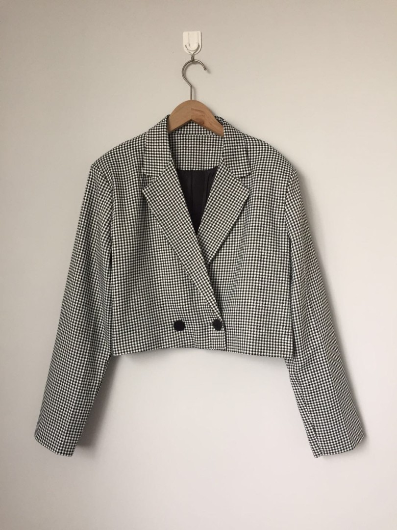 Women's jacket spring jacket  lady's Long sleeve plaid jacket