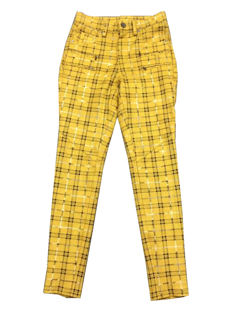 Women's pants plaid printed pants