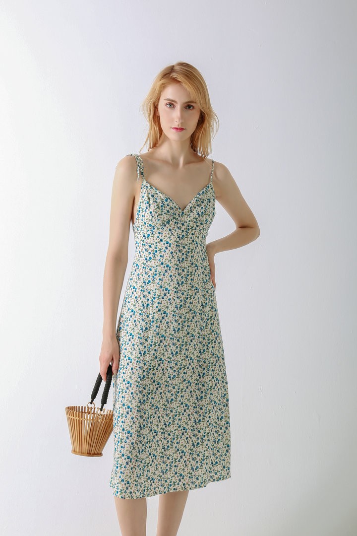 Women's Casual Cotton Summer Dress V Neck Slip Dress