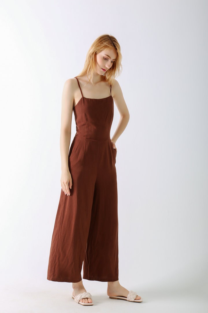 Women's Casual Cotton Jumpsuit Summer Slip Long Jumpsuit