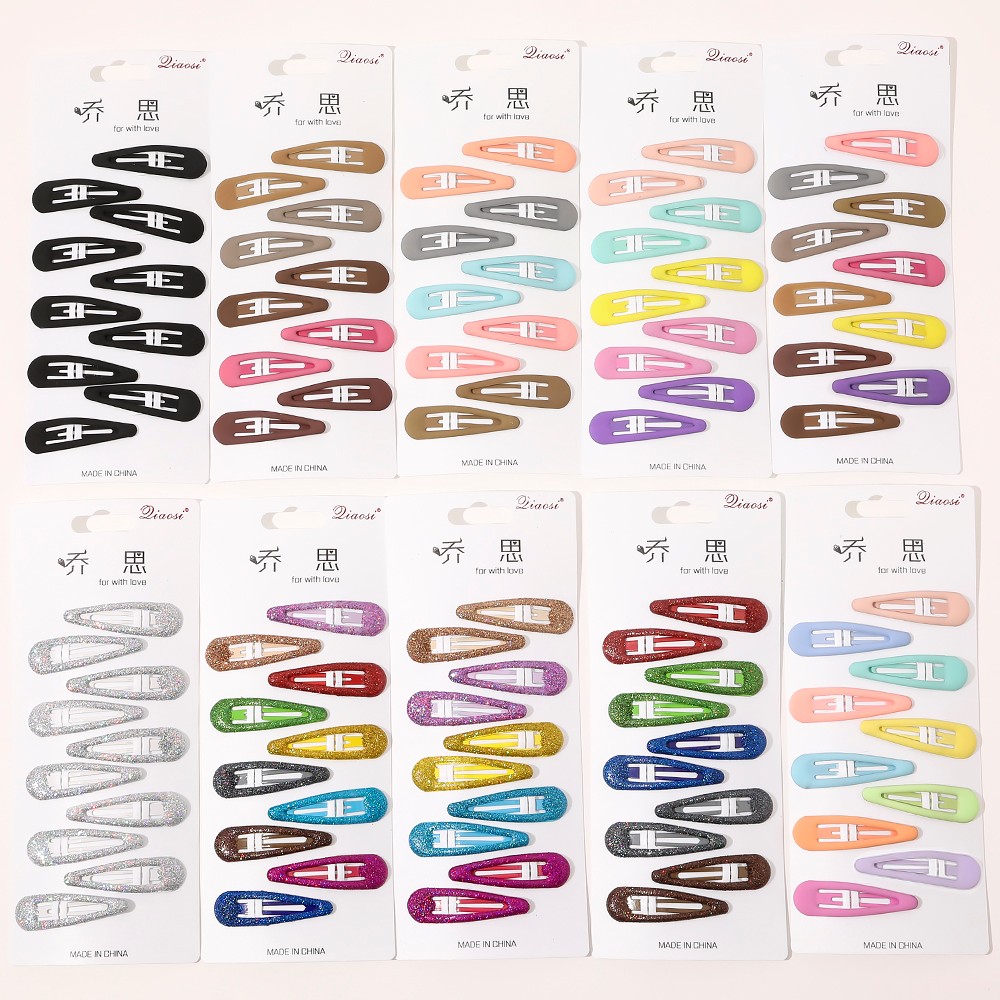 New Women Girls Cute Colorful Waterdrop Shape Hairpins 