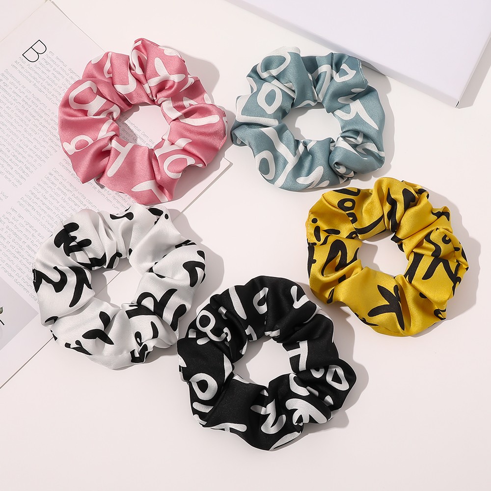 Women Scrunchie Polka Dot Scrunchies Set Elastic Hair Bands