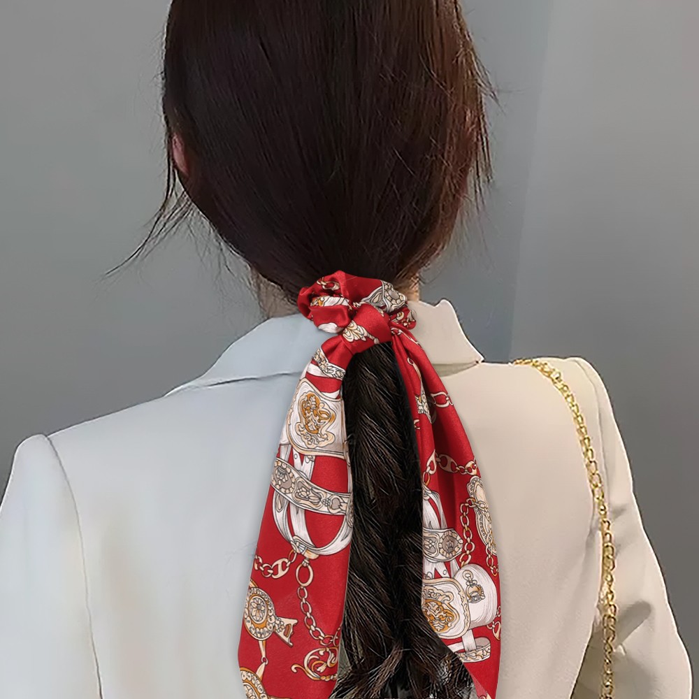 New Chiffon Bowknot Silk Hair Scrunchies Women Ponytail Holder Hair 