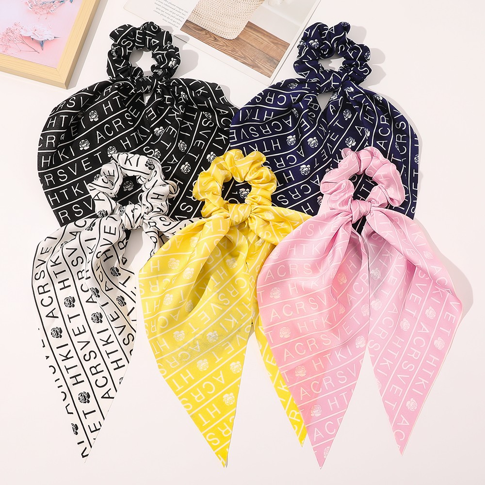 High Quality Ponytail Rubber Band Hair Ropes print Bow Girls