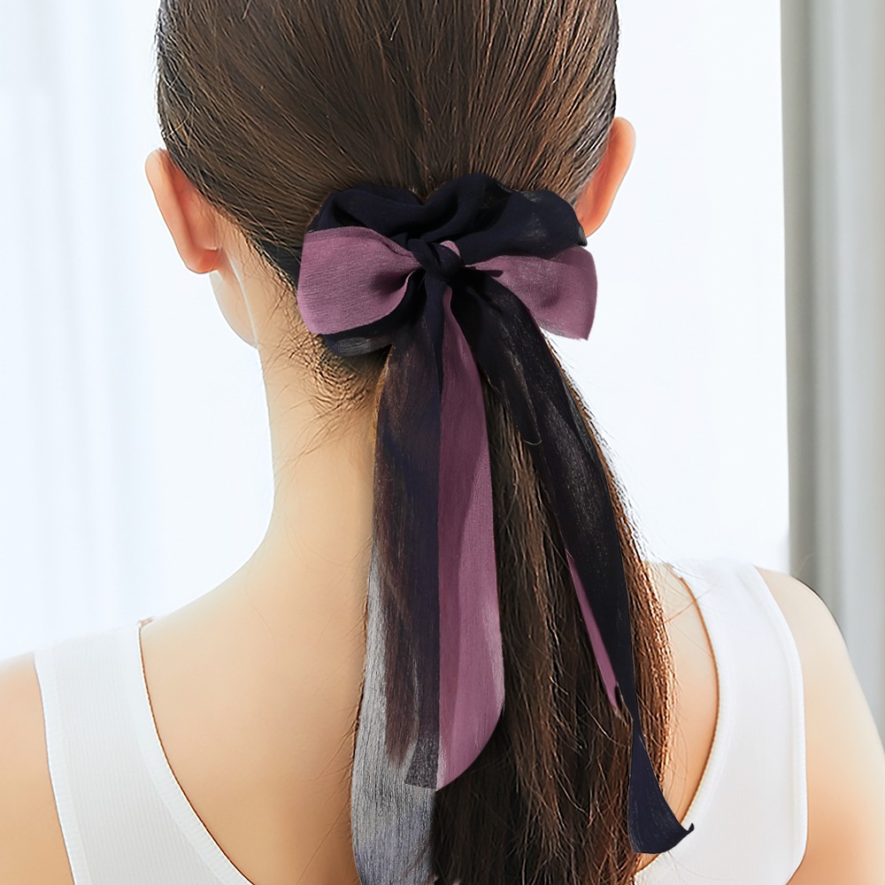 Fashion Scrunchies Elastic Hair Band Floral Striped Pleated Headbands