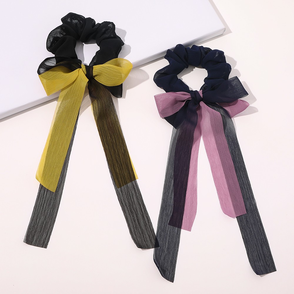 Fashion Scrunchies Elastic Hair Band Floral Striped Pleated Headbands