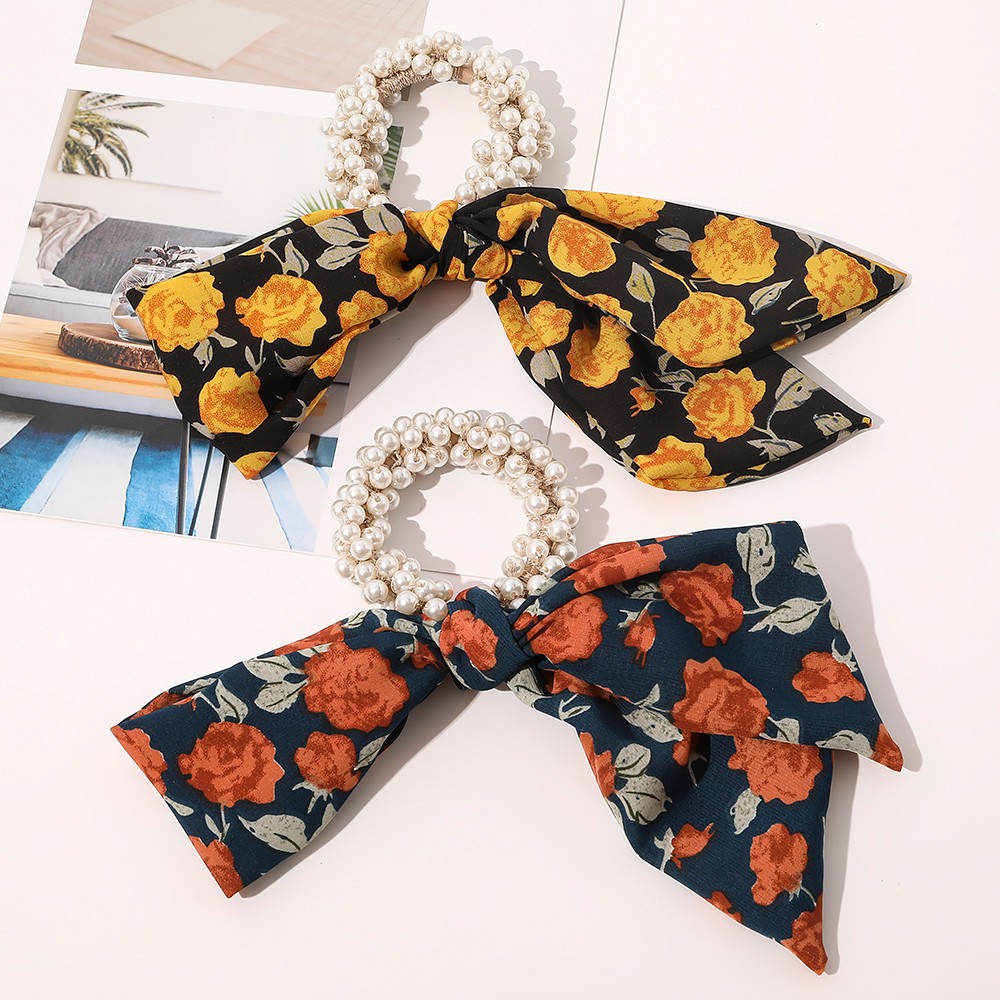 Fashion Feamle Bow Knotted Hair Rope Long Streamer Scrunchies